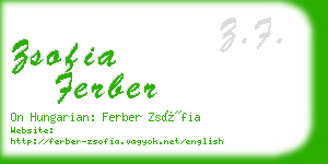 zsofia ferber business card